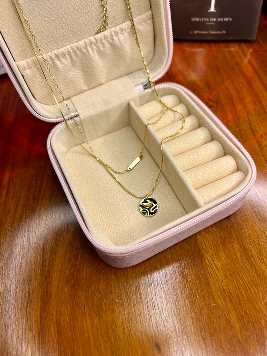 Premium Quality Stainless Steel 18k Double Chain Golden Moon Necklace