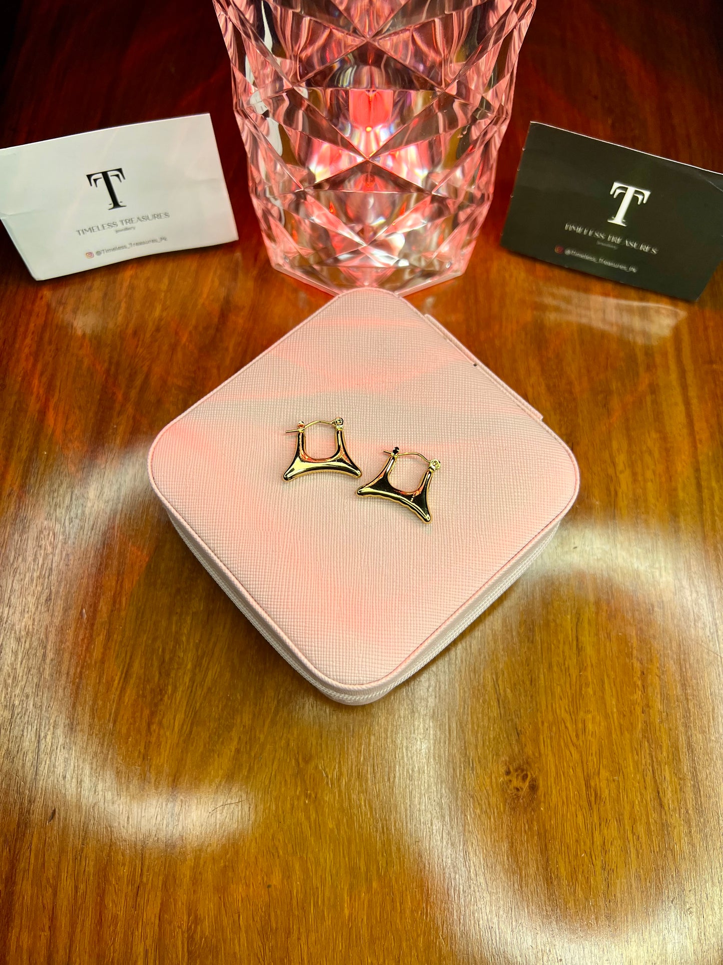 Premium Quality Stainless Steel 18k Square Gold Earrings