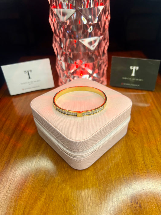 Premium Quality Stainless Steel 18k LV Minimalist Crystal Handcuff