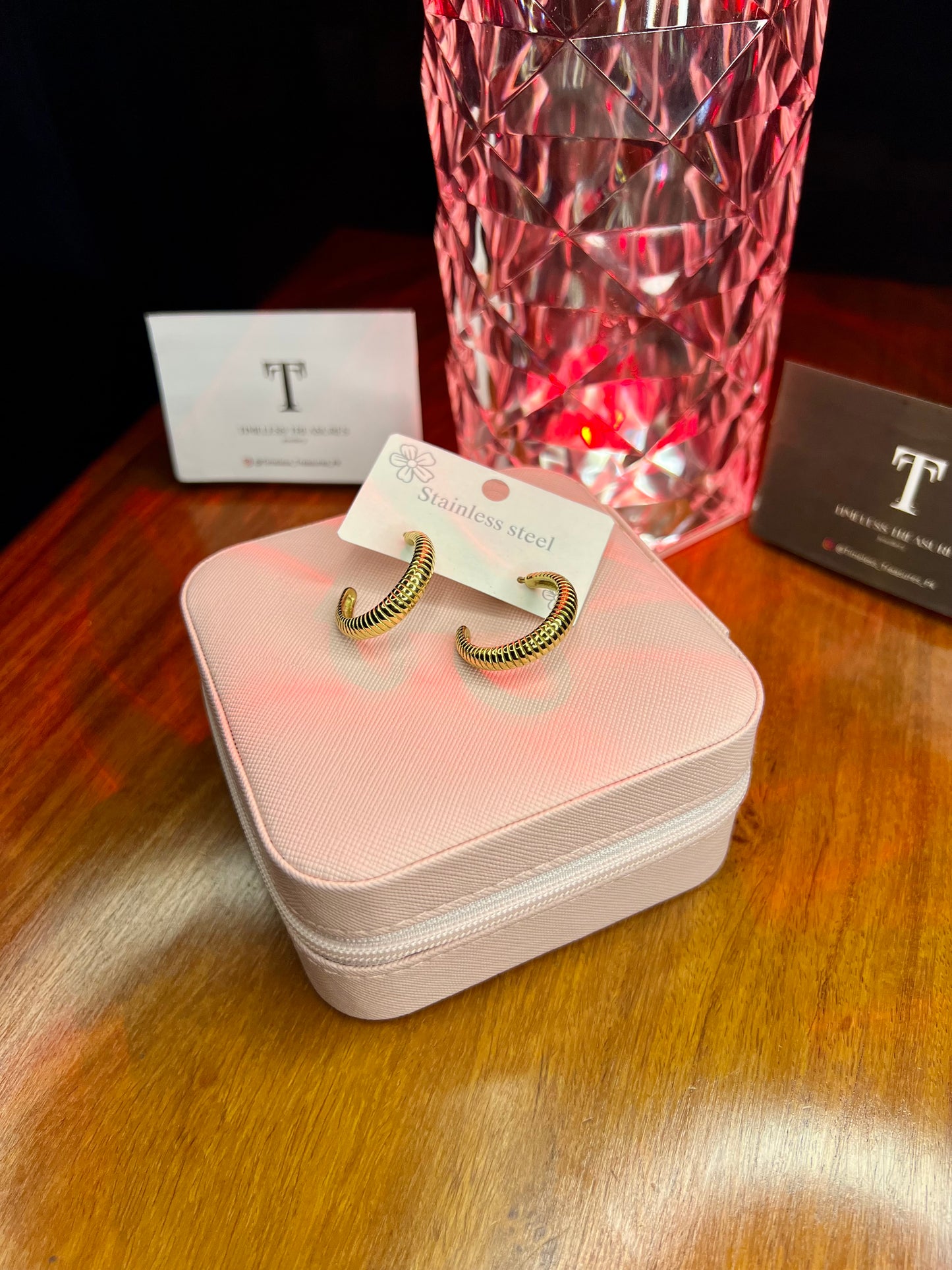 Premium Quality Stainless Steel 18k Large Size Gold Hoops