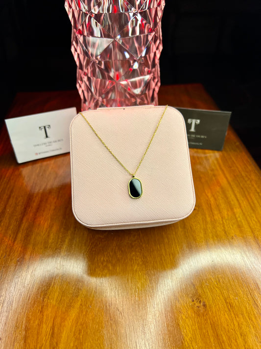 Premium Quality Stainless Steel 18k Black Dial Necklace