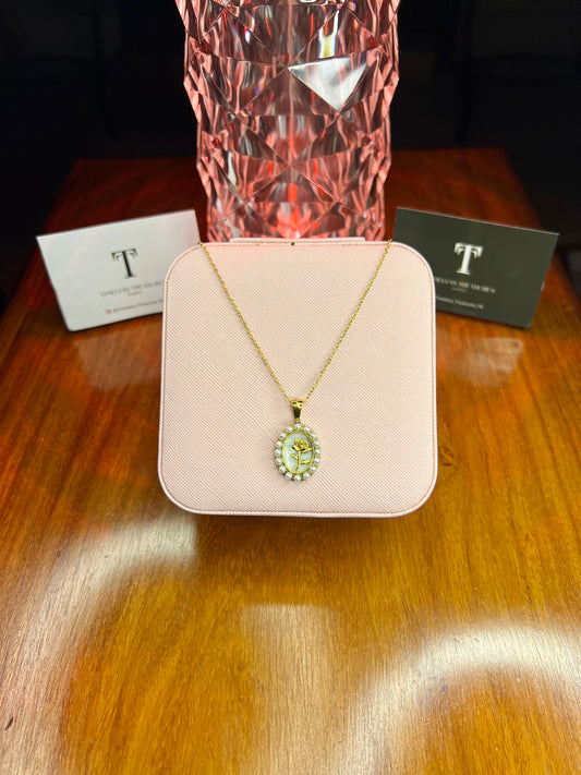 Premium Quality Stainless Steel 18k Gold Flower Necklace