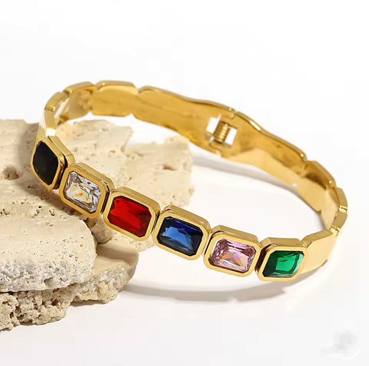 Premium Quality Stainless Steel 18k Rainbow StarLight Cuff