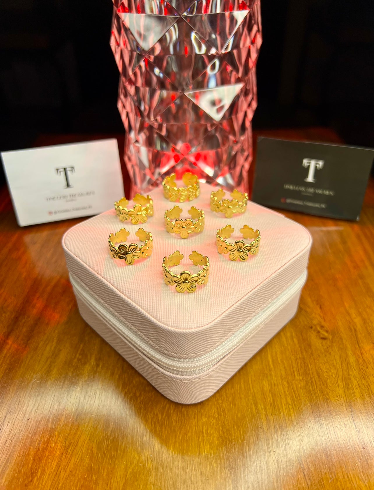 Premium Quality Stainless Steel 18k Flower Gold Ring