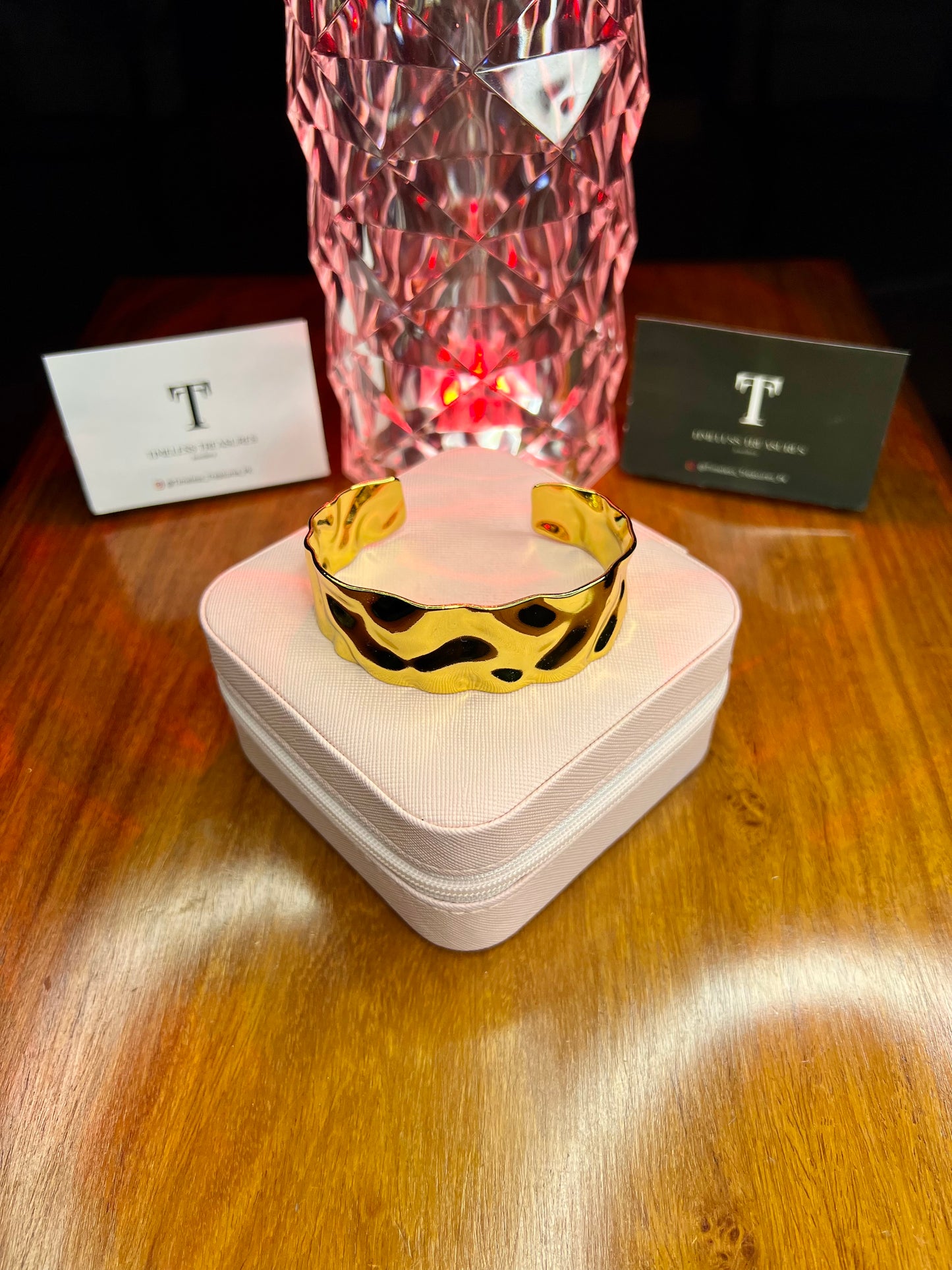 Premium Quality Stainless Steel 18k Gold Plated Anna Open Cuff