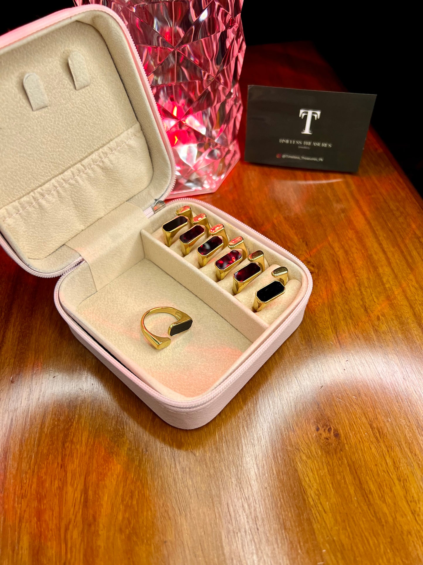 Premium Quality Stainless Steel 18k Black Tag Luxury Ring