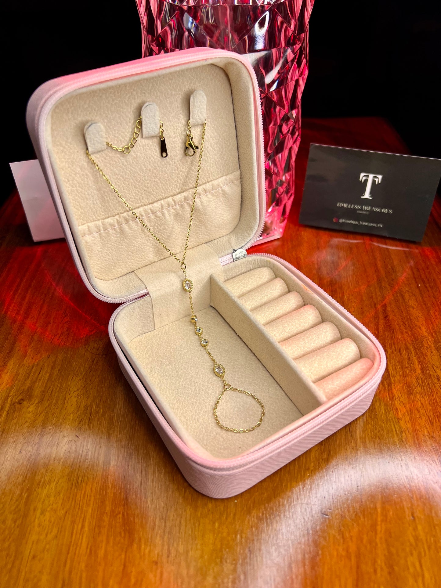 Premium Quality Stainless Steel 18k Moon Stone Handchain