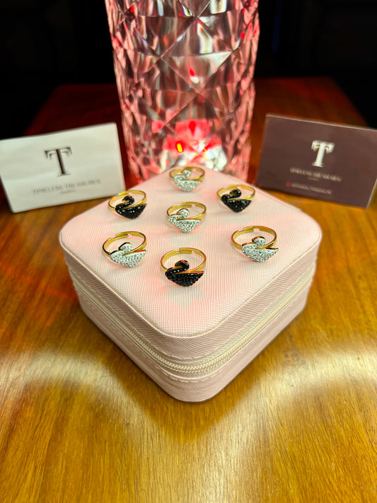 Premium Quality Stainless Steel 18k Swan Ring