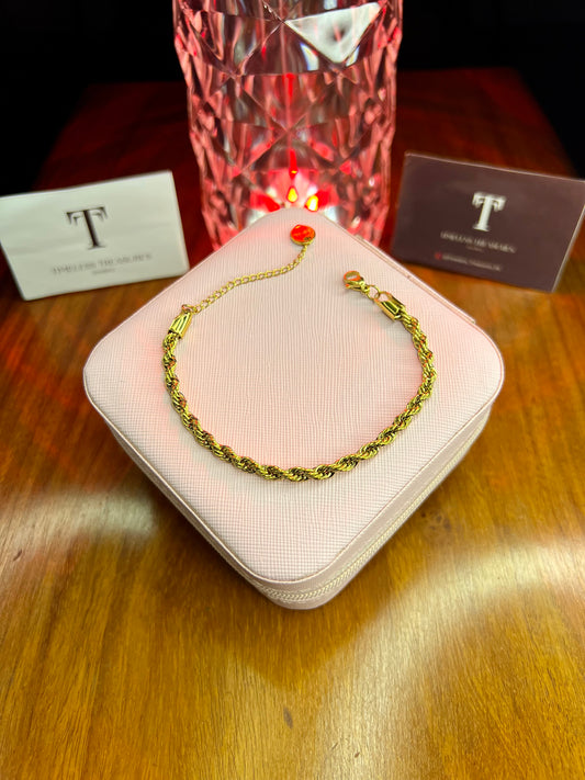 Premium Quality Stainless Steel 18k Rope Chain Bracelet