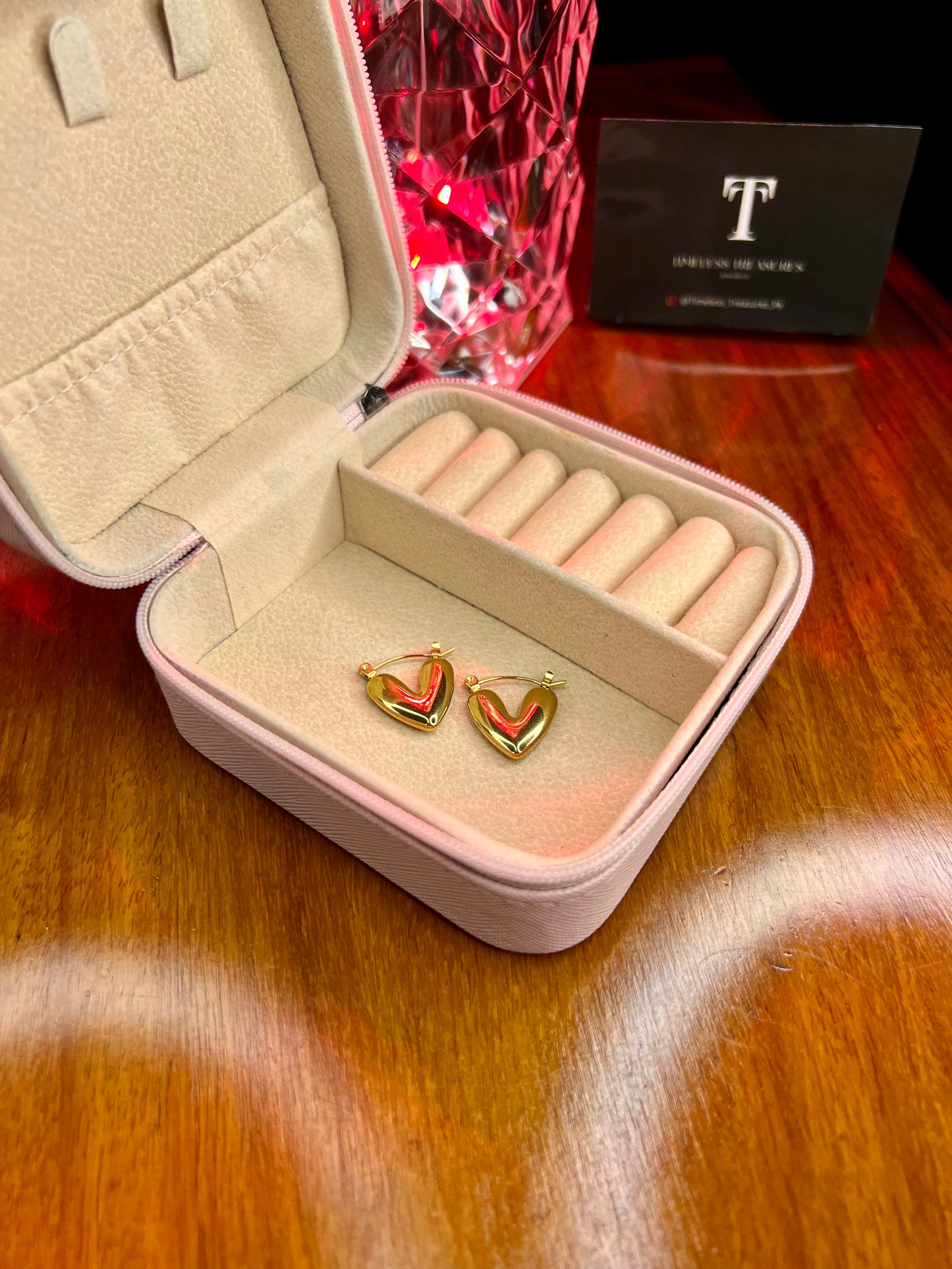 Premium Quality Stainless Steel 18k Lux Heart Earrings