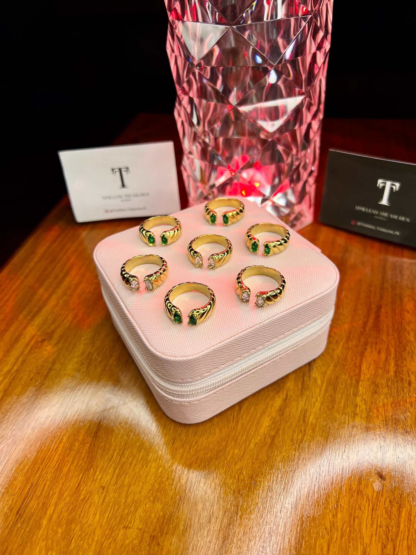 Premium Quality Stainless Steel 18k Starlight Stone Ring