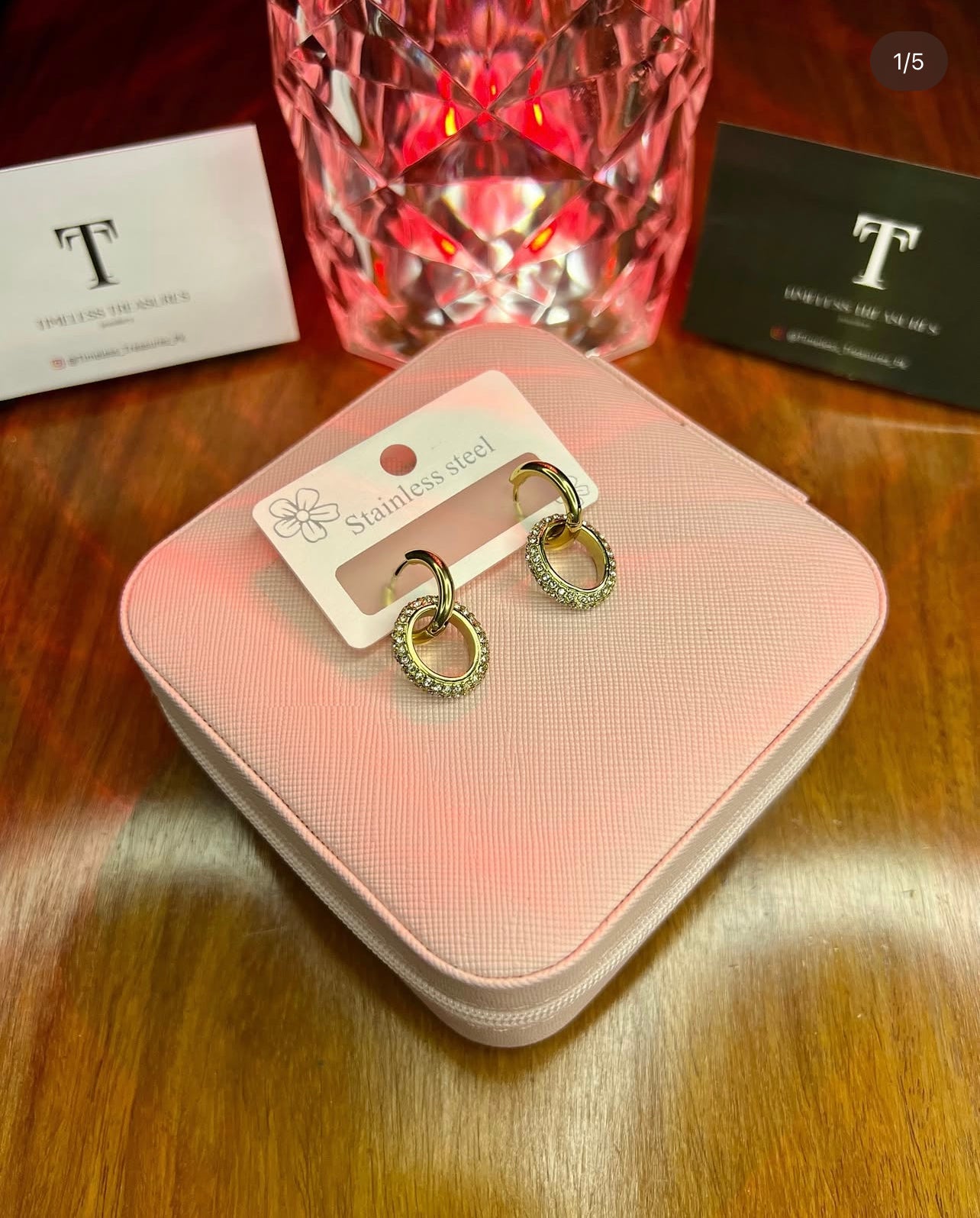 Premium Quality Stainless Steel 18k Aurora Duo Hoops