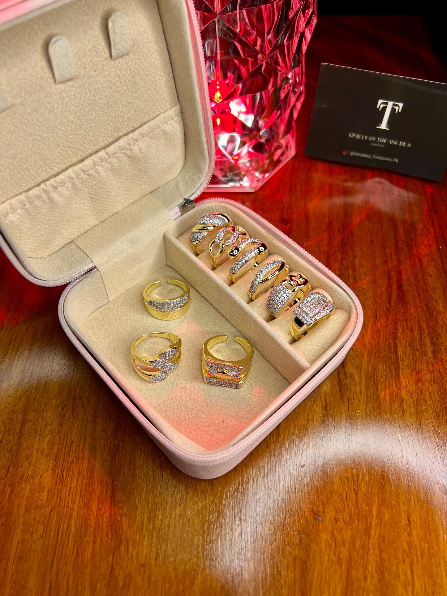 Premium Quality 18k Gold Plated Micro Zircon Egyptian Rings