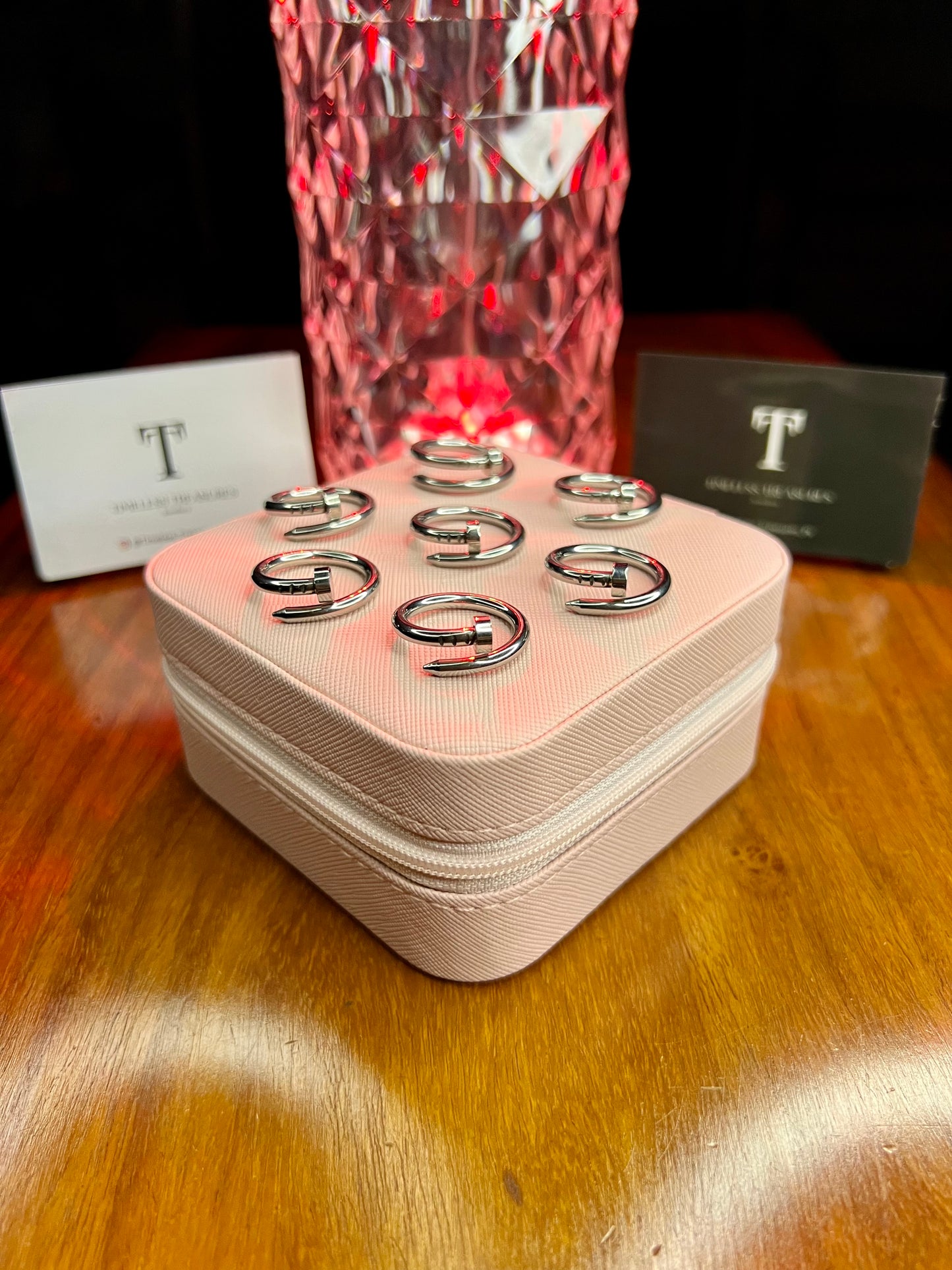 Premium Quality Stainless Steel 18k Silver Nail Ring