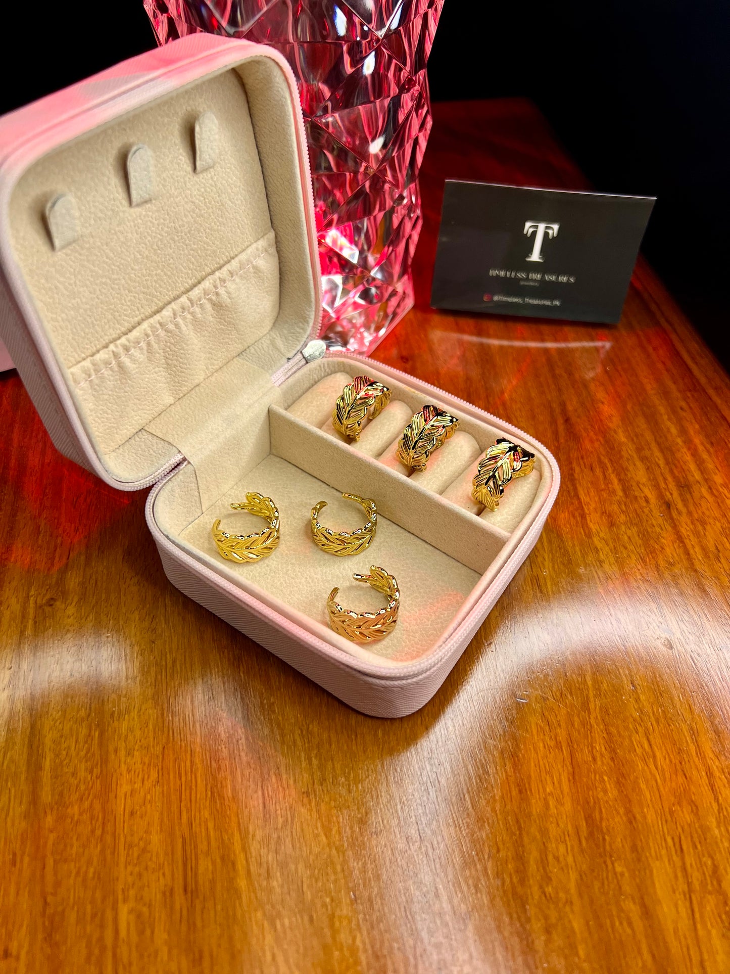 Premium Quality Stainless Steel 18k Leaf Wrap Ring