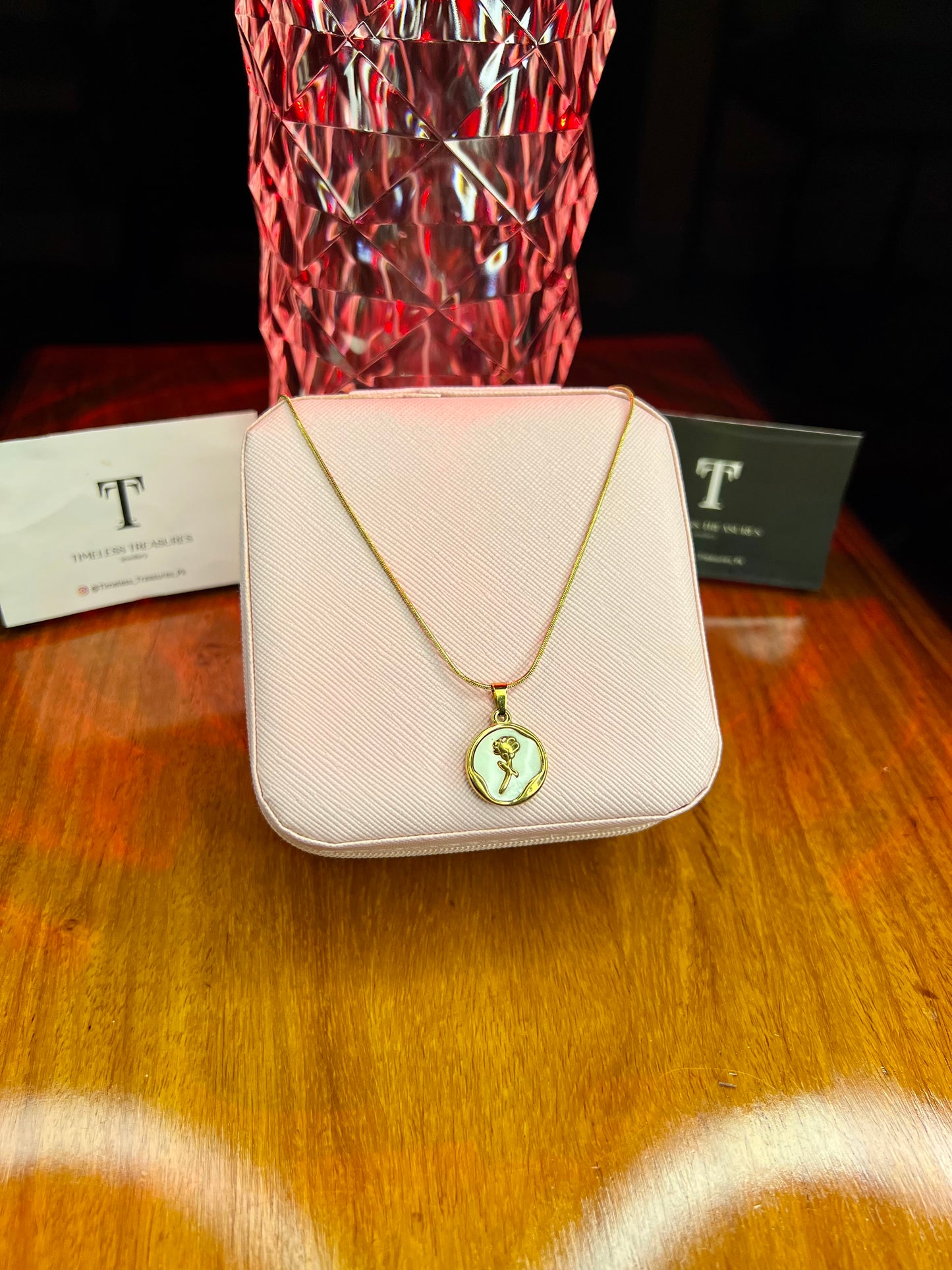 Premium Quality Stainless Steel 18k Rose Bloom Pendant