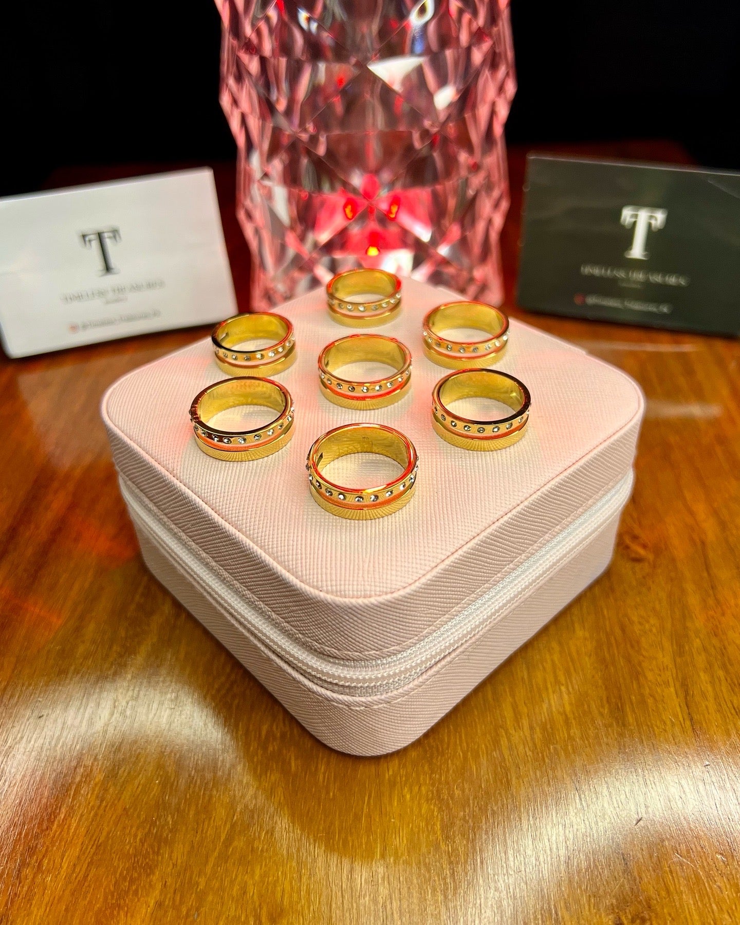 Premium Quality Stainless Steel 18k Gold Stone Ring