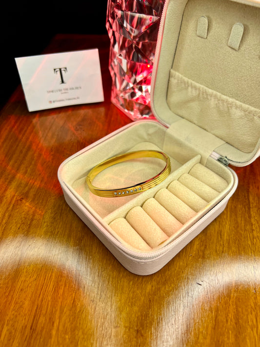 Premium Quality Stainless Steel 18k Stone Symphony Bangle