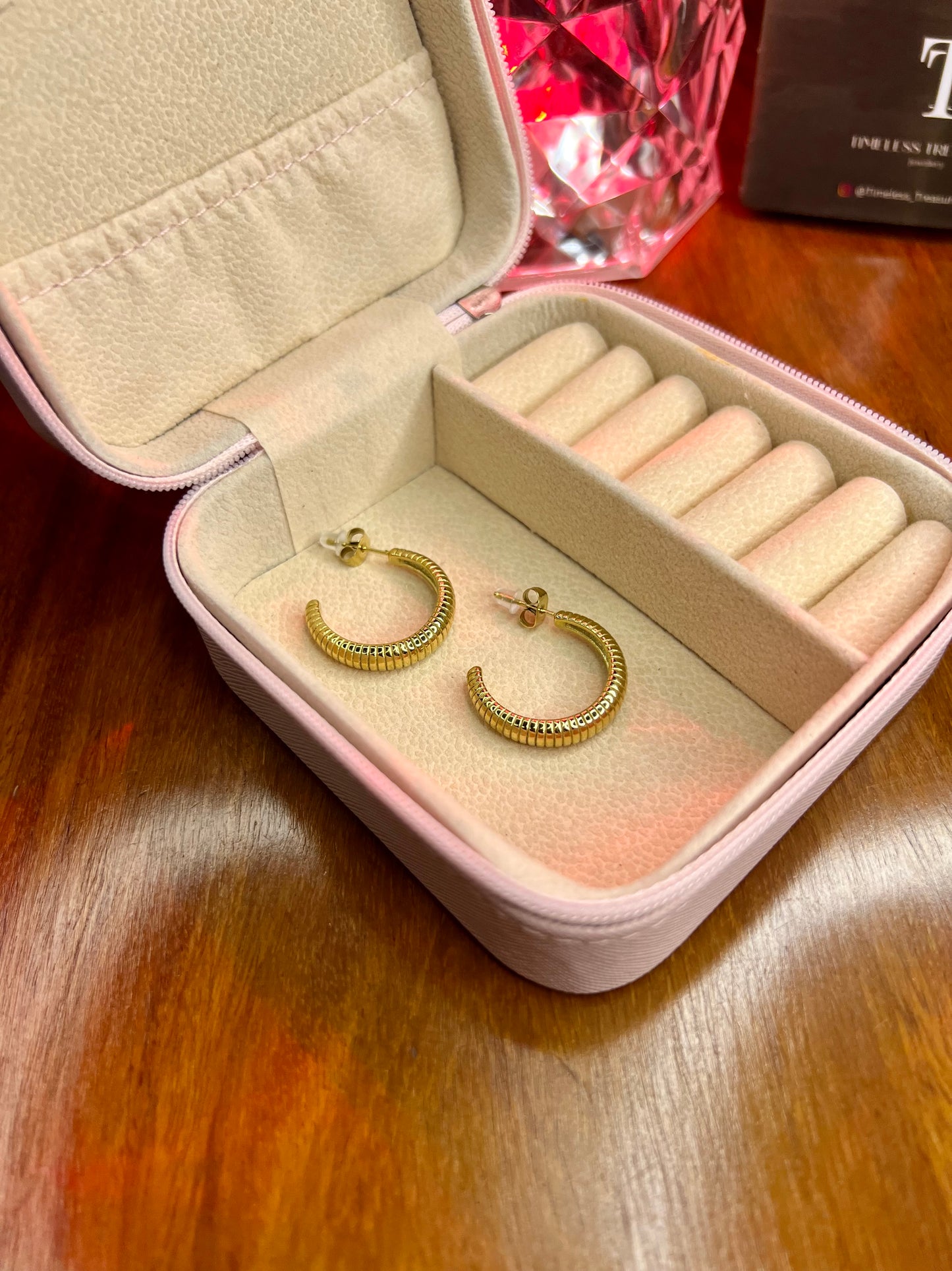 Premium Quality Stainless Steel 18k Large Size Gold Hoops