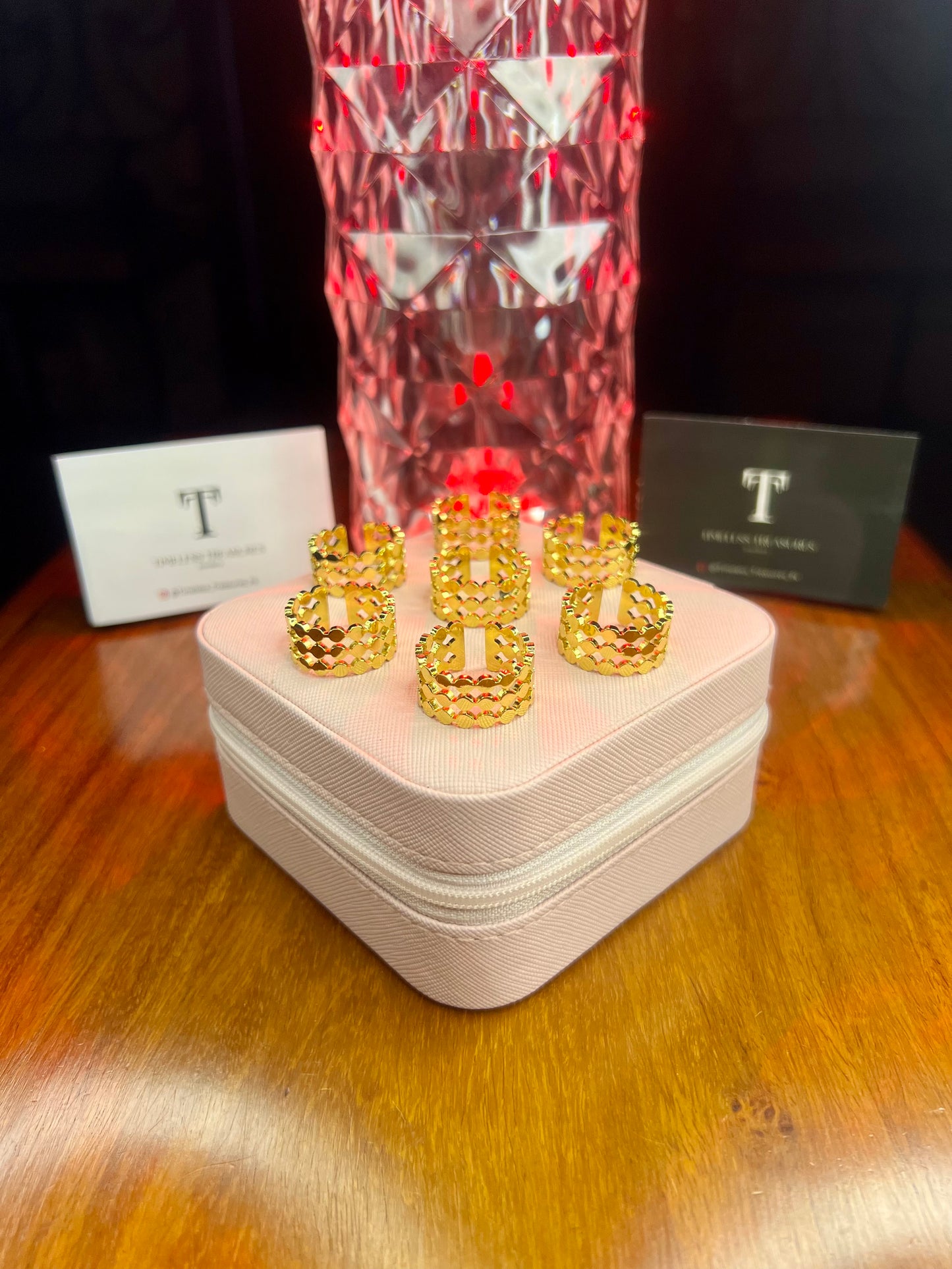 Premium Quality Stainless Steel 18k Textured Gold Ring