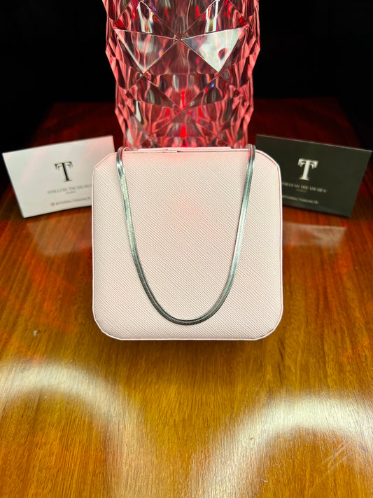 Premium Quality Stainless Steel Silver Snake Chain Plain Necklace