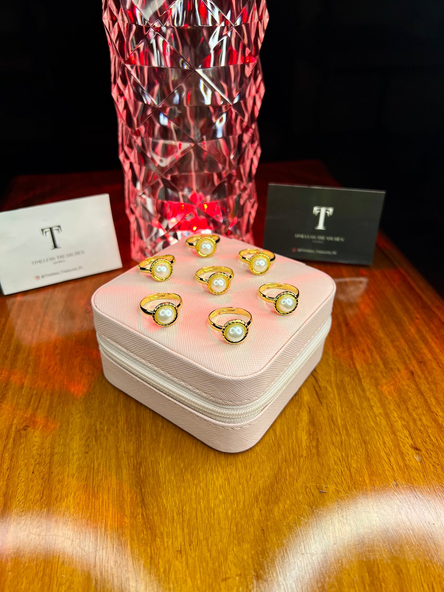 Premium Quality Stainless Steel 18k Eclips Pearl Ring