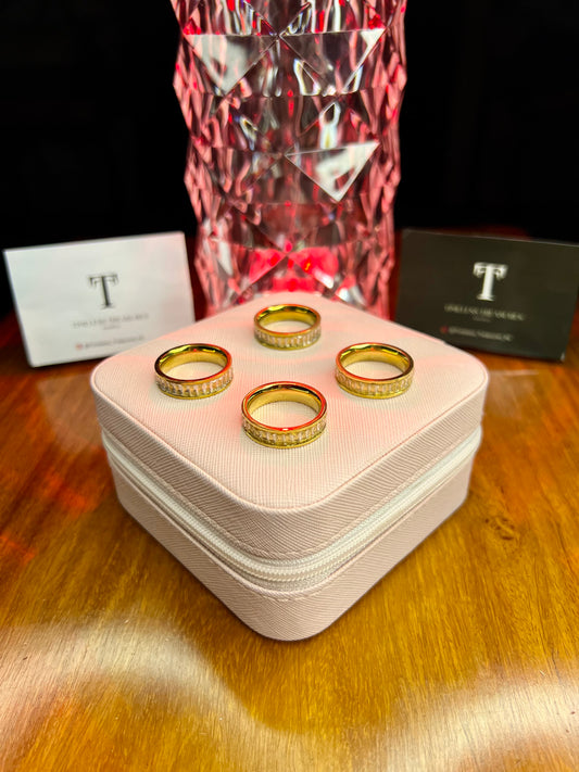 Premium Quality Stainless Steel 18k Luxury Stone Ring