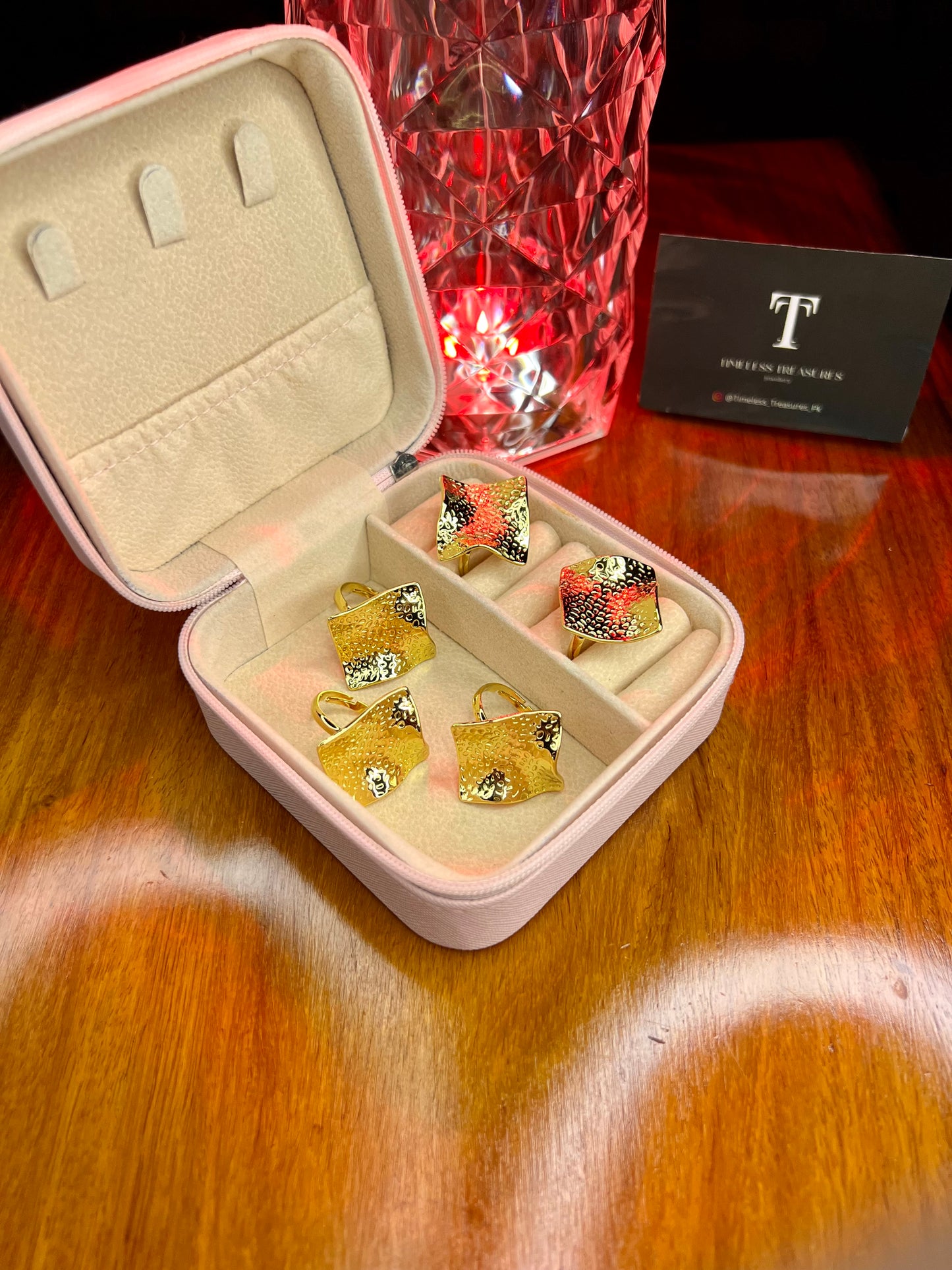 Premium Quality Stainless Steel 18k Golden Mirage Ring