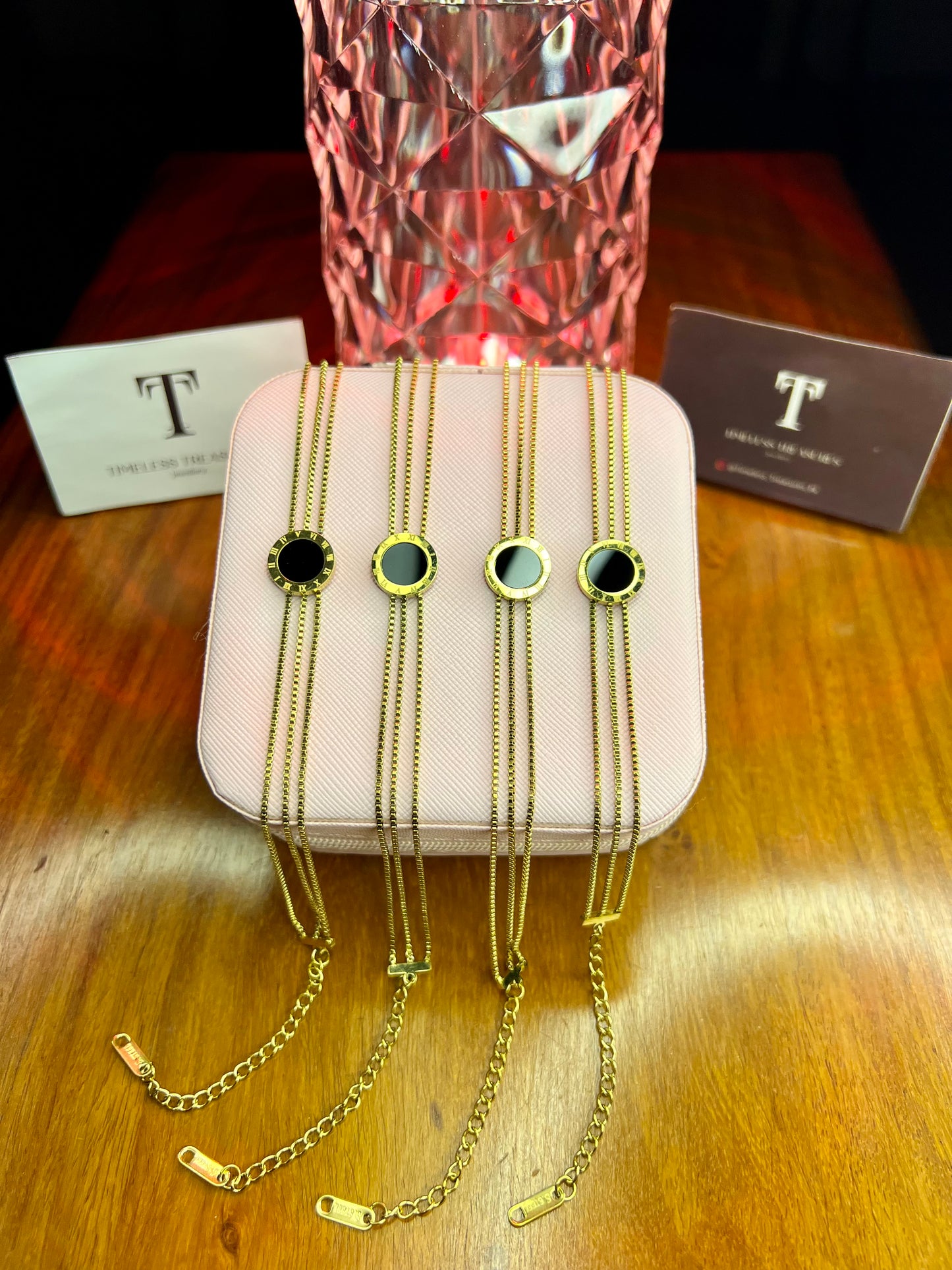 Premium Quality Stainless Steel 18k Triple Layer Roman Bracelet