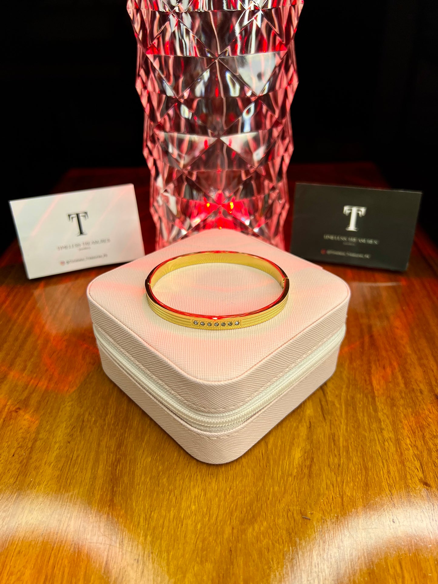 Premium Quality Stainless Steel 18k Stone Symphony Bangle