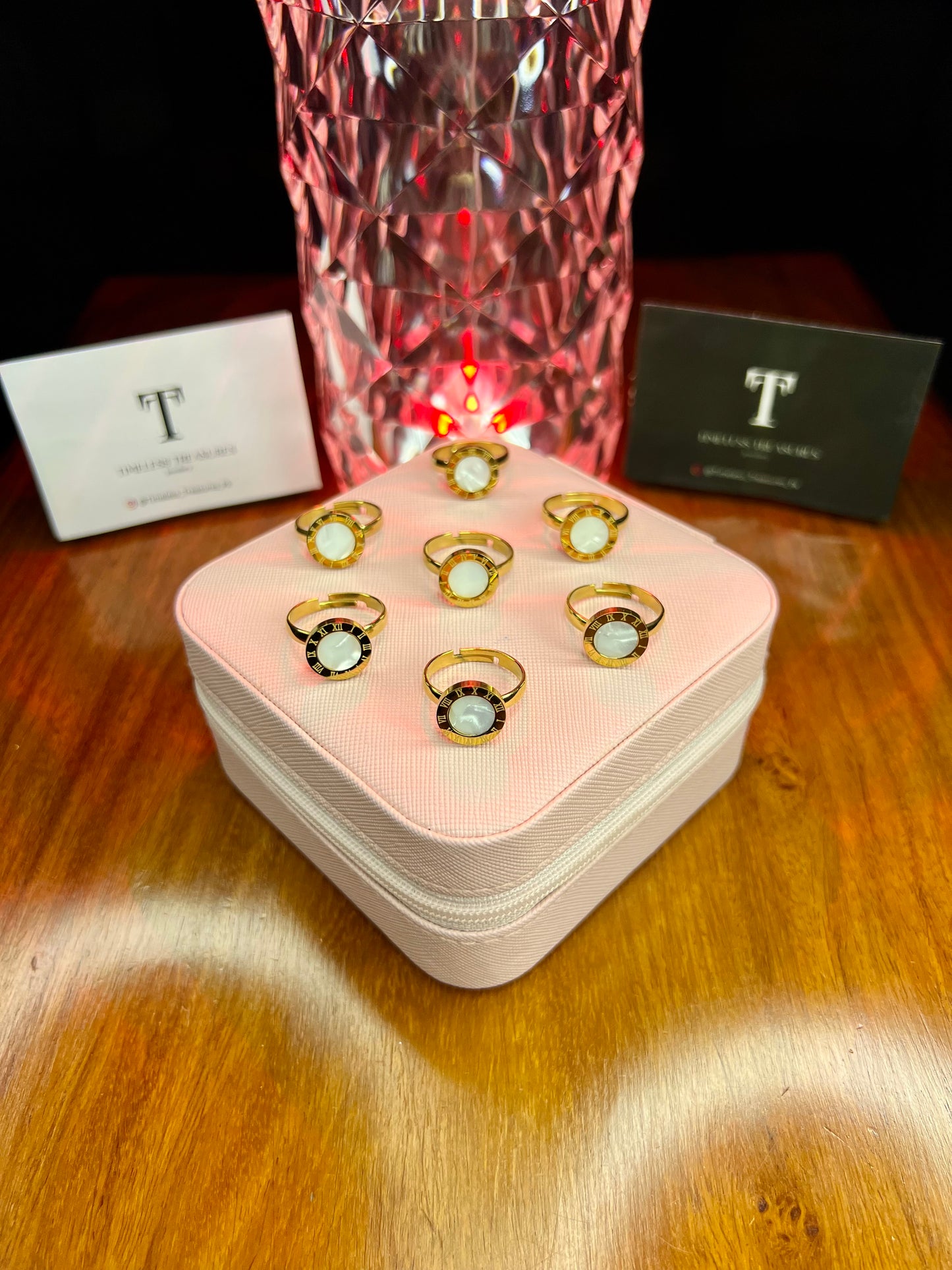 Premium Quality Stainless Steel 18k Roman White Tag Ring