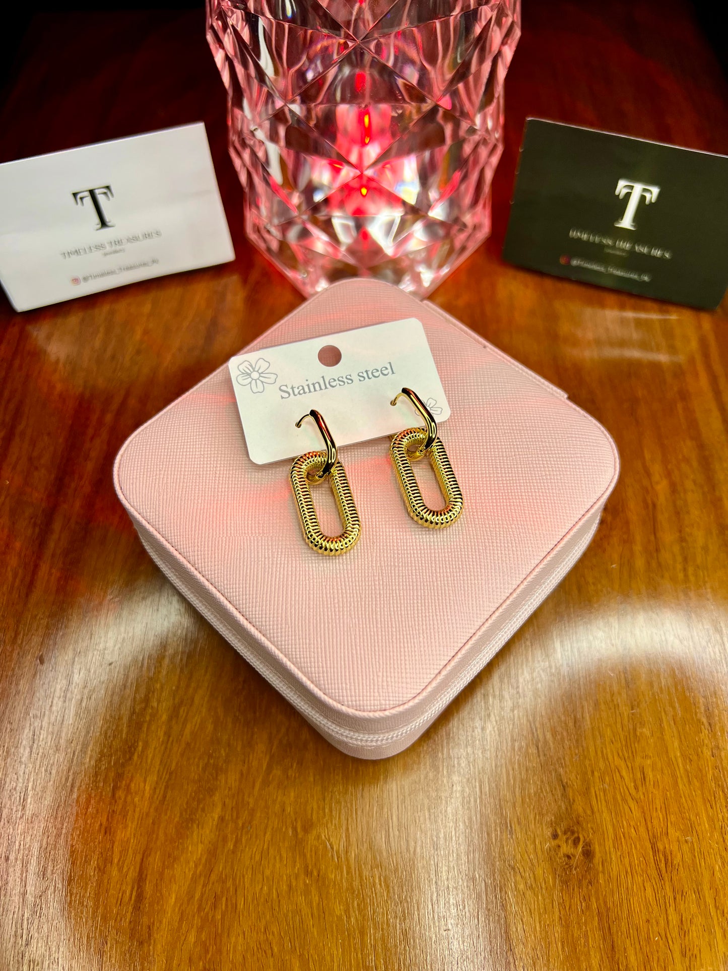 Premium Quality Stainless Steel 18k Luxury Link Earings