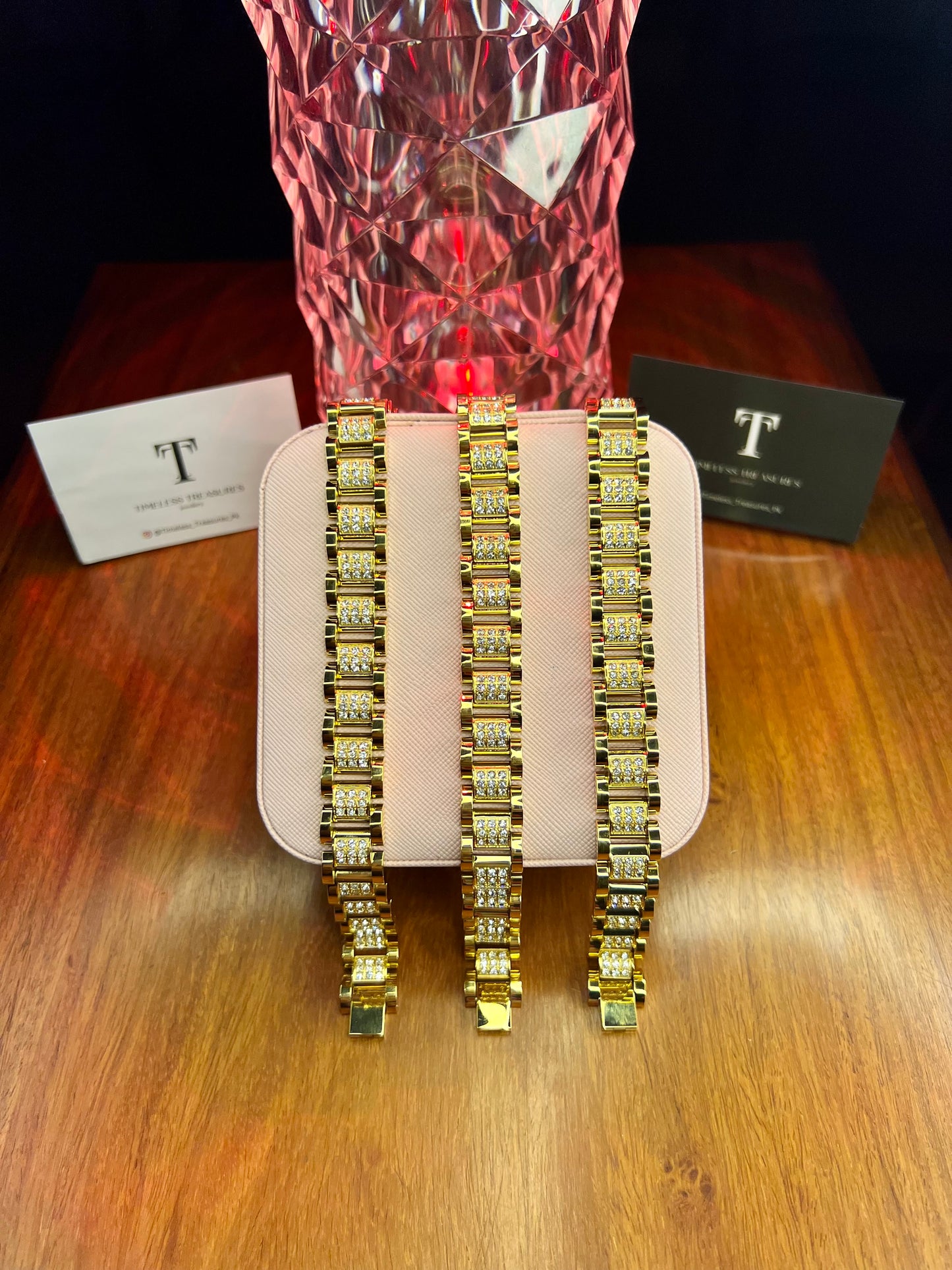 Premium Quality Stainless Steel 18k Multi Zircon Studded Luxury Bracelet