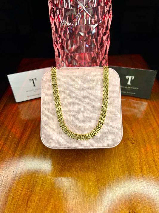 Premium Quality Stainless Steel 18k Mesh Chain Sleek Necklace