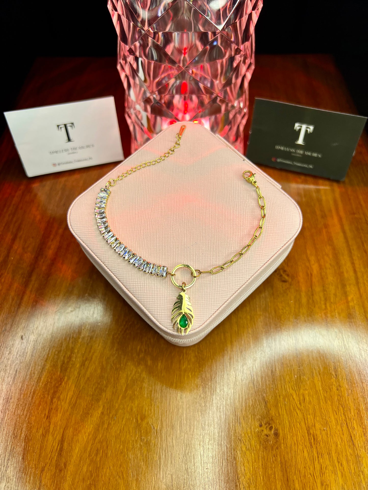 Premium Quality Stainless Steel 18k Drop Stone Tennis Bracelet